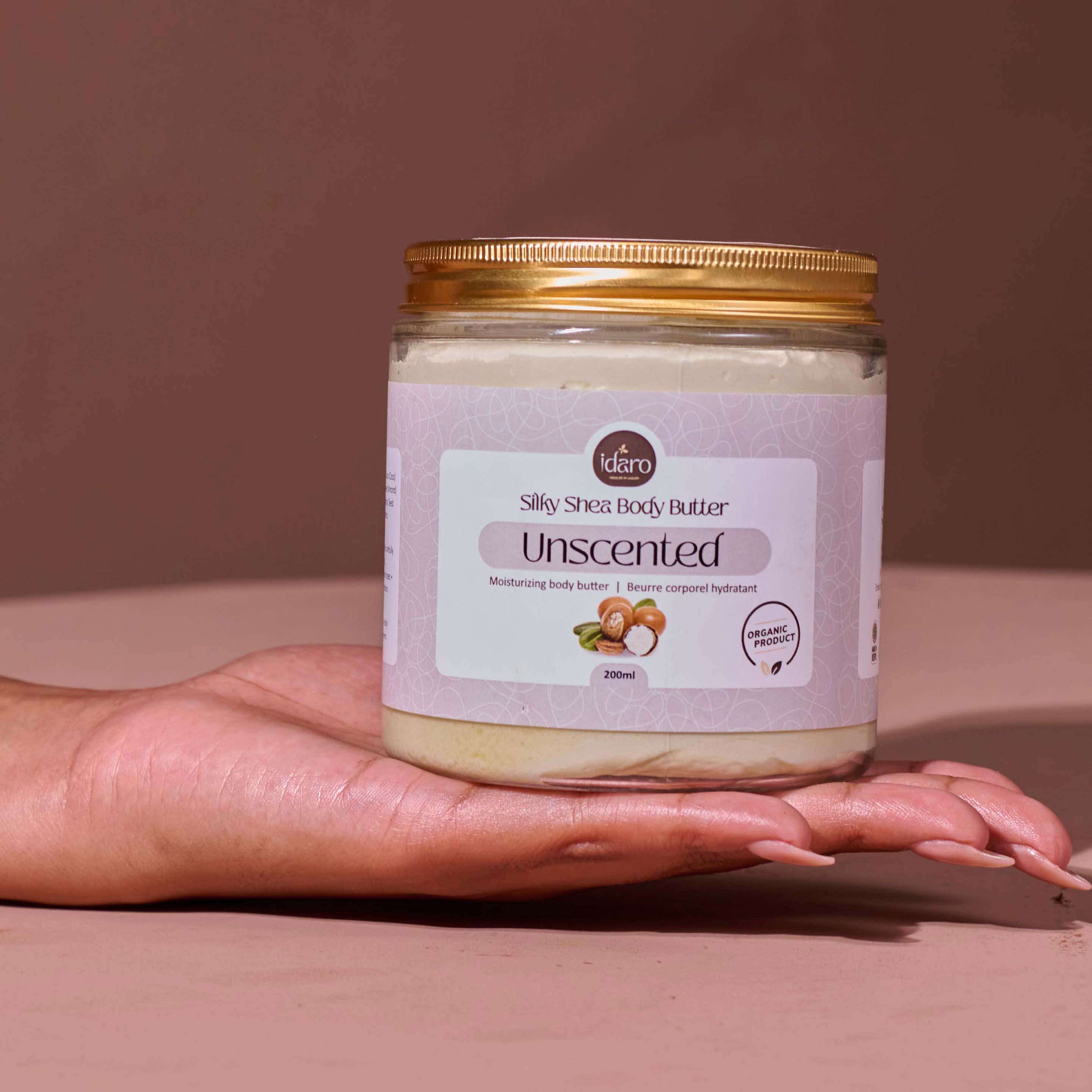 Idaro Unscented Silky Shea Body Butter jar